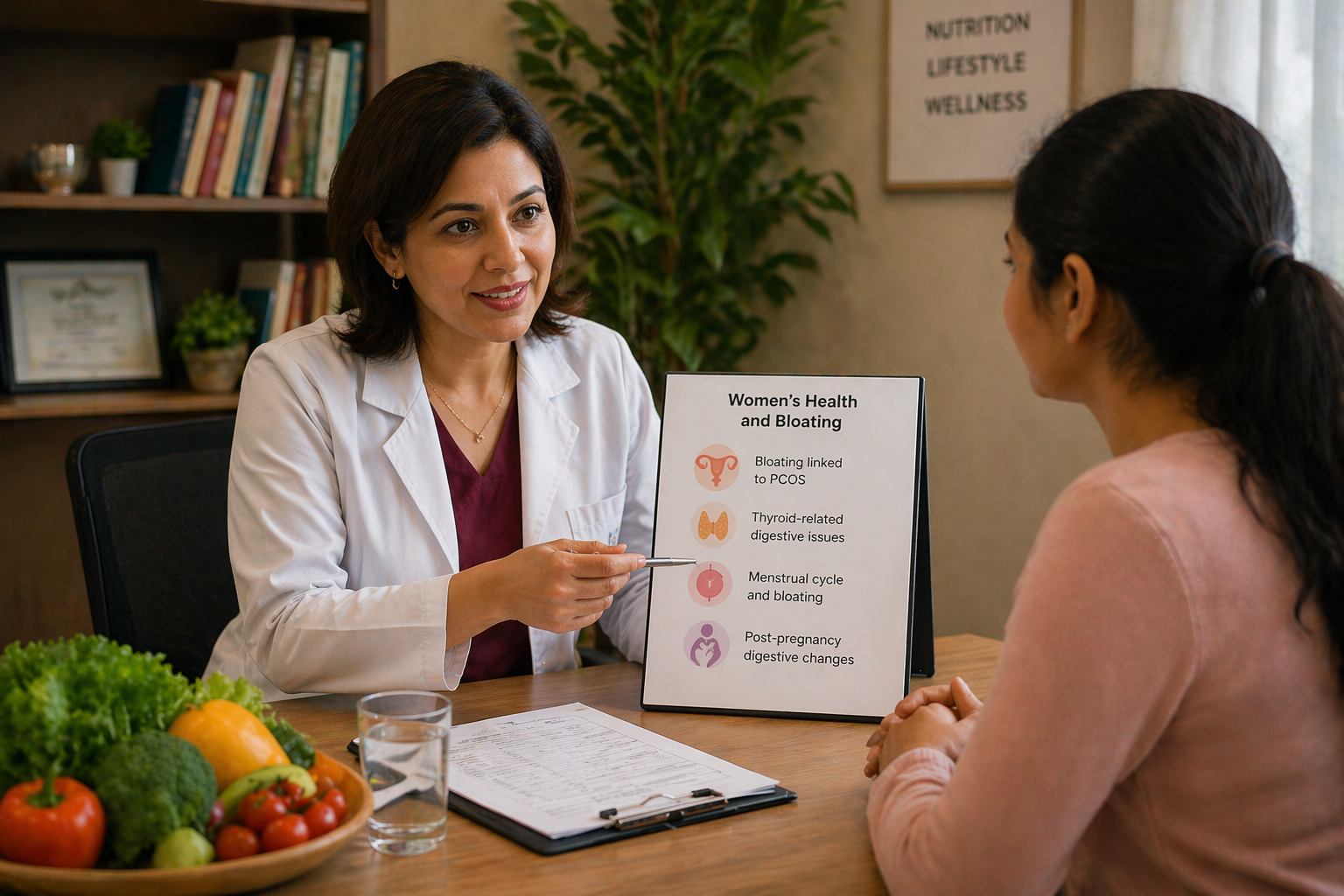 Women bloating PCOS thyroid treatment nutrition Kolkata Shape and Strength