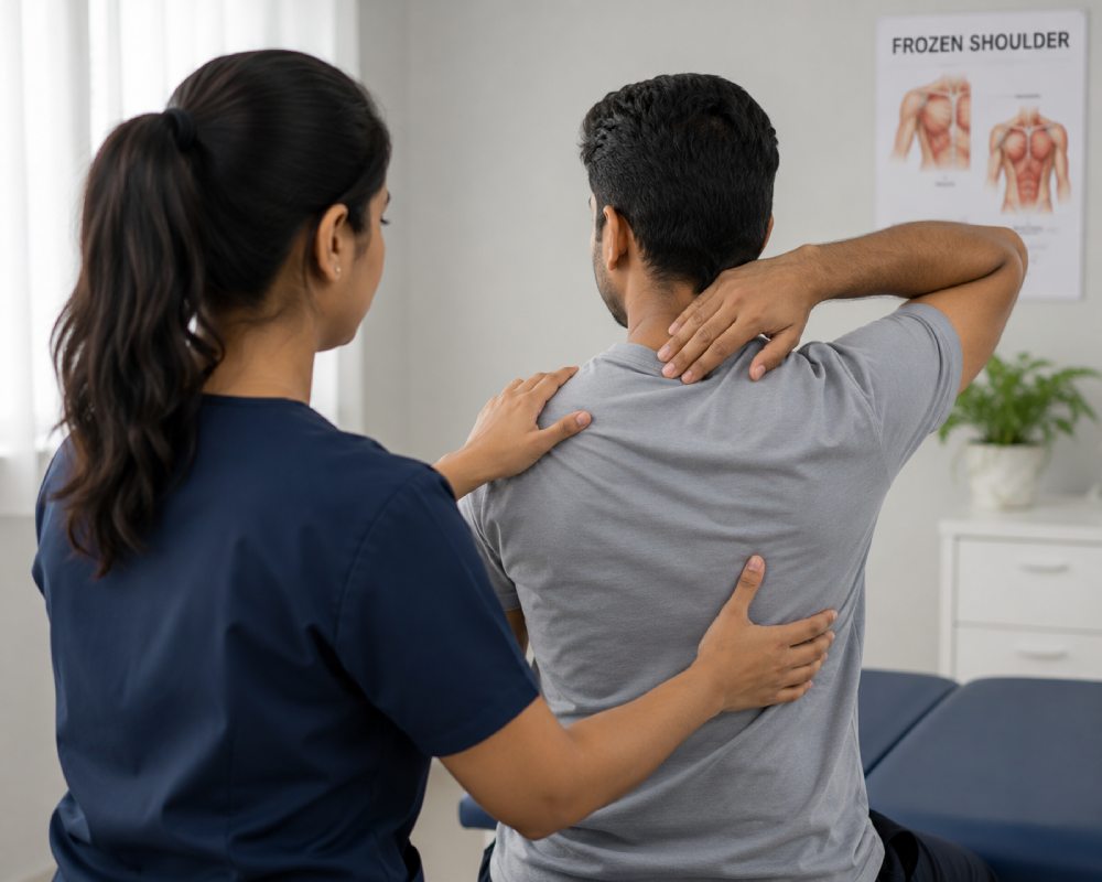 When to see physiotherapist frozen shoulder Kolkata Shape and Strength