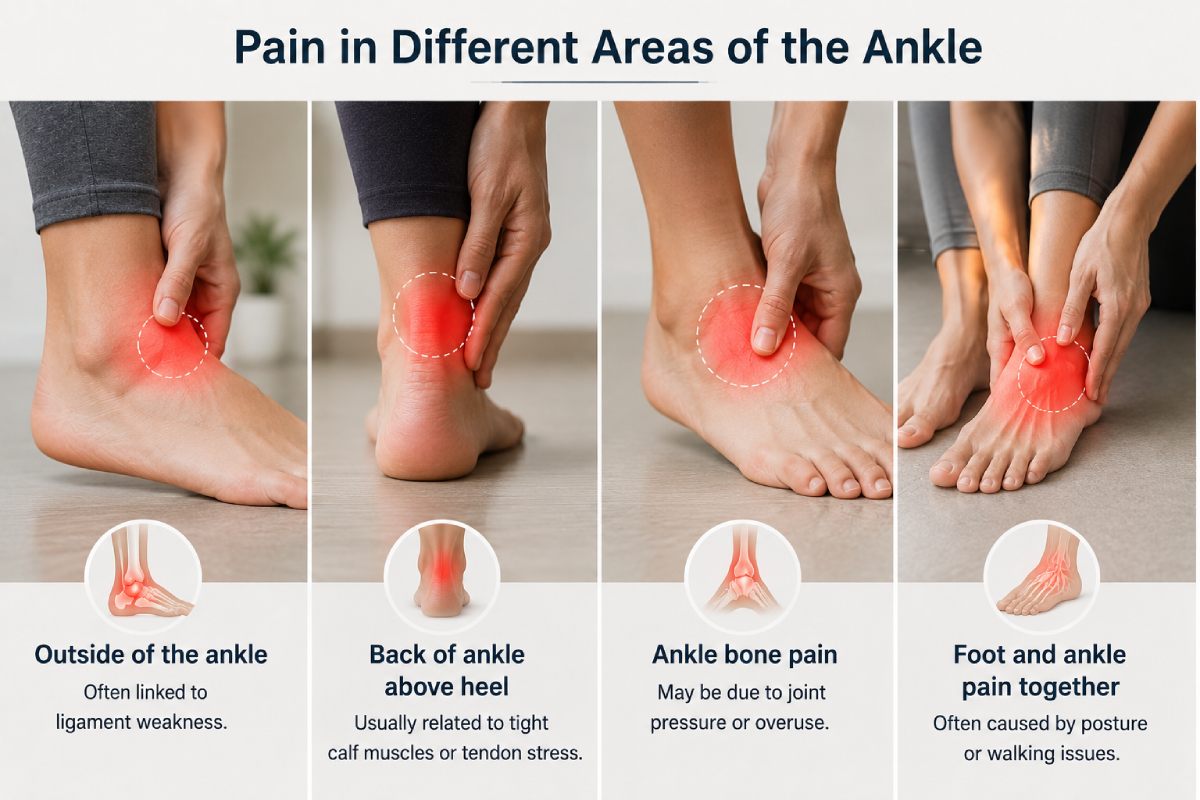 Pain in Different Areas of the Ankle