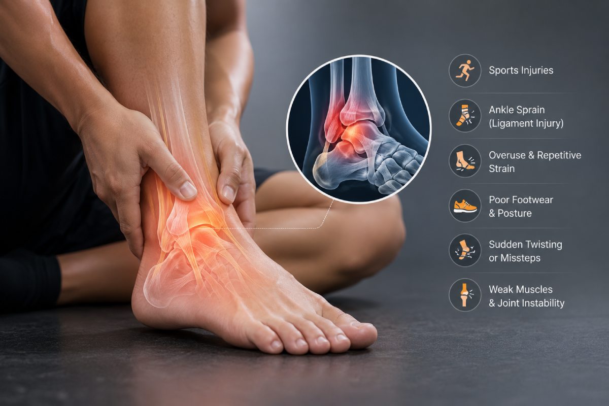 Ankle pain joint anatomy physiotherapy treatment Kolkata