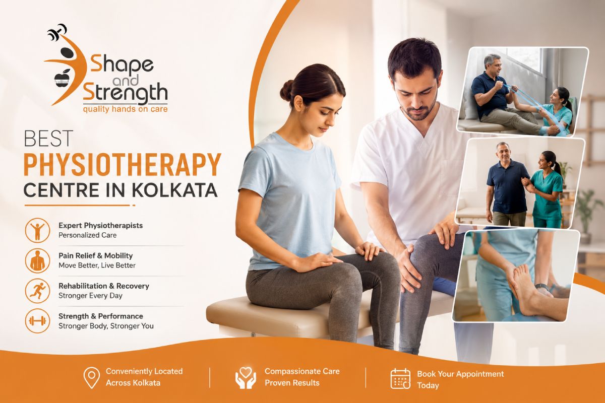 Clean and calm reception at Shape and Strength physiotherapy centre in Kalighat, South Kolkata