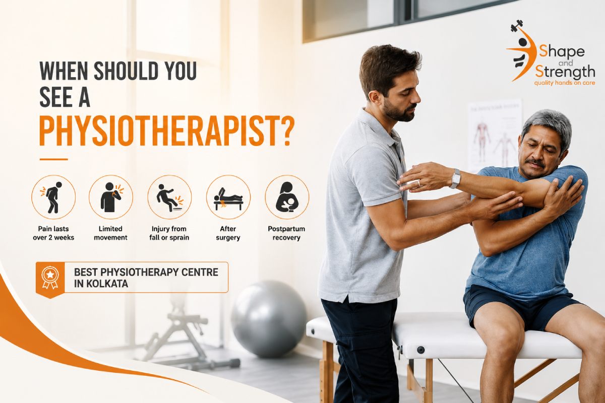 Physiotherapy assessment for pain and limited movement at Shape and Strength Kolkata, Physiotherapist near me